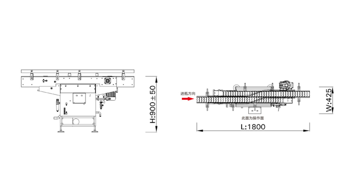 1800×425×900mm QX-2 Συσκευή καθαρισμού μεταγωγικής ζώνης 220V 50Hz 0.1KW