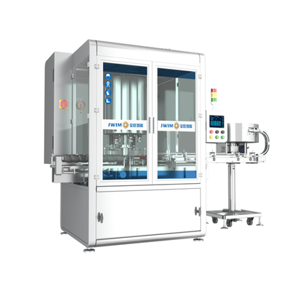 Ελεγχόμενο από PLC περιστροφικό αυτόματο μηχανισμό κάλυψης με βίδες 6 κεφαλή 50ML-1000ML Max 7500 BPH