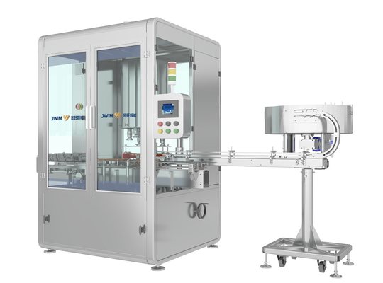 80ml-1000ml Εύρος 6 κεφαλών κάλυψης Περιστροφικό αυτόματο μηχάνημα κάλυψης Ταχύτητα 6500 μπουκάλια ανά ώρα για μπουκάλι 100ml
